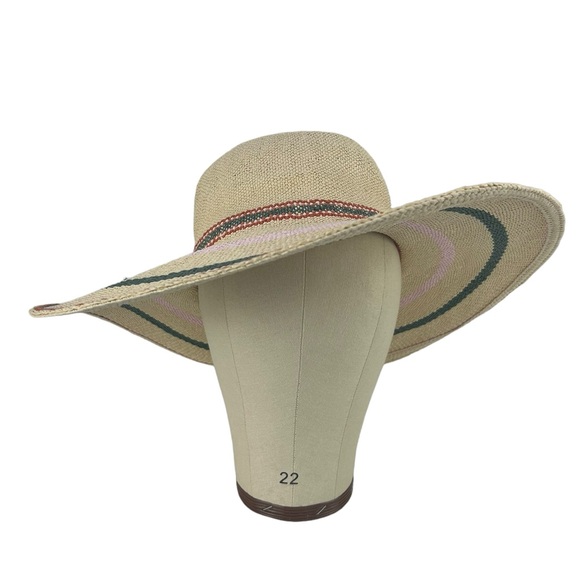 Madewell x Biltmore® Tulum Striped Straw Beach Hat Size Medium / Large - Picture 3 of 12